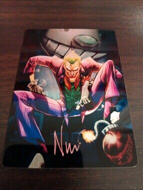 Joker DC Eddie Nunez metal card Signed with COA